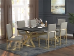 Conway 5 Piece Dining Set in Dark Walnut and Aged Gold Finish by Coaster - 191991