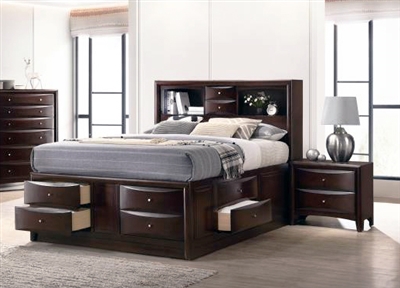 Phoenix Storage Bookcase Bed in Rich Deep Cappuccino Finish by Coaster - 200409Q