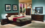 Jessica Platform Bed 6 Piece Bedroom Set in Cappuccino Finish by Coaster - 200711