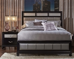 Barzini Metallic Upholstered Bed in Black Finish by Coaster - 200891Q