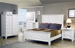 Sandy Beach Panel Bed 6 Piece Bedroom Set in White Finish by Coaster - 201301