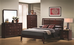 Serenity 6 Piece Bedroom Set in Rich Merlot Finish by Coaster - 201971