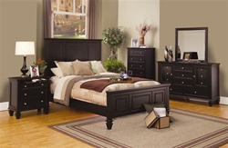 Sandy Beach Panel Bed 6 Piece Bedroom Set in Cappuccino Finish by Coaster - 201991