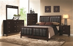 Carlton 6 Piece Bedroom Set in Cappuccino Finish by Coaster - 202091