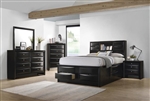 Briana 6 Piece Bookcase Bed Bedroom Set in Black Finish by Coaster - 202701