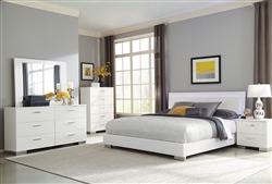 Felicity 6 Piece Bedroom Set in Glossy White Finish by Coaster - 203500