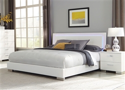 Felicity Bed in Glossy White Finish by Coaster - 203500Q