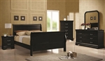 Louis Philippe 4 Piece Youth Bedroom Set in Black Finish by Coaster - 203961T