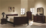Louis Philippe 4 Piece Youth Bedroom Set in Rich Cherry Finish by Coaster - 203971T