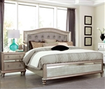 Bling Game Upholstered Bed in Metallic Platinum Finish by Coaster - 204181Q