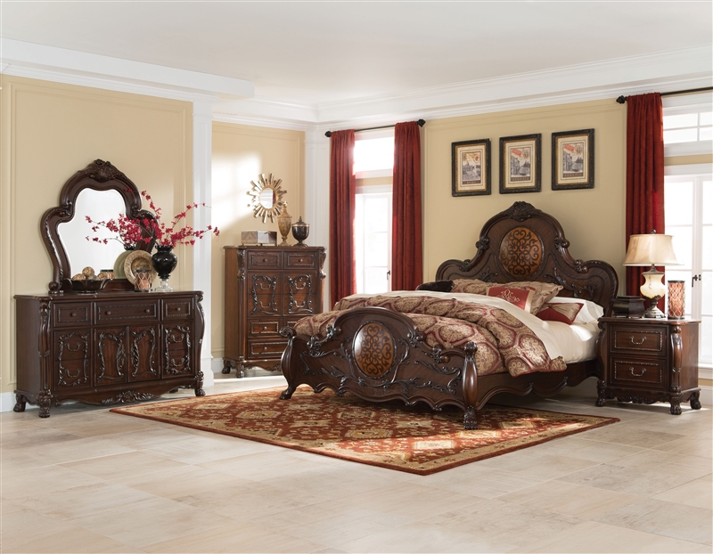 abigail 6 piece bedroom set in cherry finishcoaster - 204450