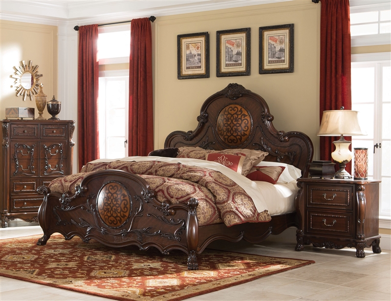 abigail 6 piece bedroom set in cherry finishcoaster - 204450