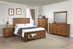 Brenner Storage Bed 6 Piece Bedroom Set in Rustic Honey Finish by Coaster - 205260
