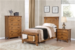 Brenner Storage Bed 4 Piece Youth Bedroom Set in Rustic Honey Finish by Coaster - 205260-T