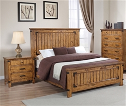 Brenner Panel Bed in Rustic Honey Finish by Coaster - 205261Q