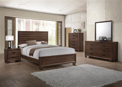 Brandon 6 Piece Bedroom Set in Medium Warm Brown Finish by Coaster - 205321
