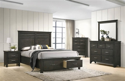 Newberry Storage Bed 6 Piece Bedroom Set in Bark Wood Finish by Coaster - 205430