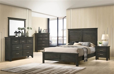 Newberry Panel Bed 6 Piece Bedroom Set in Bark Wood Finish by Coaster - 205431