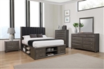 Phoenix Storage Platform Bed 6 Piece Bedroom Set in Coco Grey Finish by Coaster - 205470