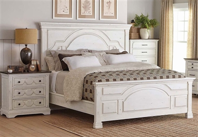 Celeste Panel Bed in Rustic Latte and Vintage White Finish by Coaster - 206461Q