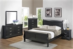 Louis Philippe 6 Piece Bedroom Set in Black Finish by Coaster - 212411