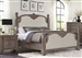 Jenna Upholstered Poster Bed in Vintage Grey Finish by Coaster - 215681Q