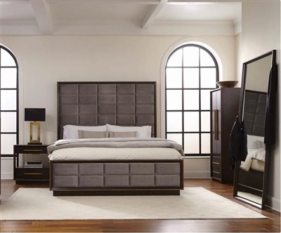 Luddington Panel Bed 6 Piece Bedroom Set in Smoked Peppercorn Finish by Scott Living - 215711