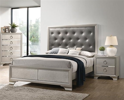 Salford Bed in Metallic Sterling Finish by Coaster - 222721Q