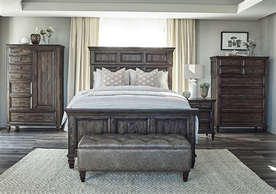 Avenue Panel Bed in Weathered Burnished Brown Finish by Coaster - 223031Q