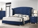 Melody Bed in Pacific Blue Velvet Fabric Upholstery by Coaster - 223371Q