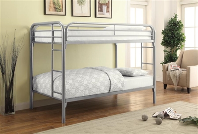 Morgan Twin Twin Bunk Bed in Silver Finish by Coaster - 2256V