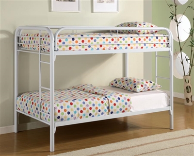 Morgan Twin Twin Bunk Bed in White Finish by Coaster - 2256W