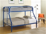Morgan Twin Full Bunk Bed in Blue Finish by Coaster - 2258B
