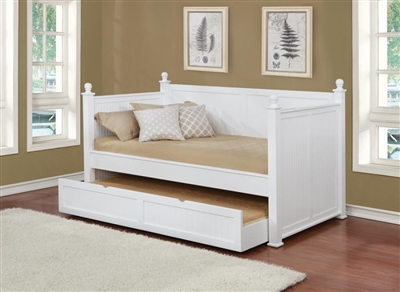 Dobson Trundle Daybed in White Semi Gloss Finish by Coaster - 300026