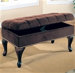 Brown Fabric Storage Bench by Coaster - 300095