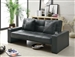 Spears Sofa Bed with Cup Holders in Armrests in Black Leatherette Sofa Bed by Coaster - 300125