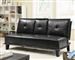 Black Leather Like Vinyl Sofa Bed by Coaster - 300138
