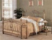 Decorative Queen Size Iron Bed in Antique Brush Gold Finish by Coaster - 300171Q