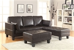 Ellesmere 3 Piece Sofa Bed in Dark Brown Leatherette Upholstery by Coaster - 300204