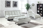 Dilleston Sofa Bed in White Leatherette Upholstery by Coaster - 300291