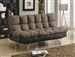 Elise Biscuit Tufted Back Futon Sofa Bed in Brown Two Tone Fabric by Coaster - 300306