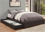 Black Leather Like Upholstered Storage Bed by Coaster - 300386Q