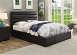 Riverbend Platform Storage Upholstered Bed in Black Leatherette by Coaster - 300469Q