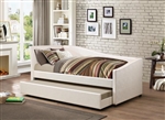 Cramer Trundle Daybed in Ivory Leatherette by Coaster - 300509