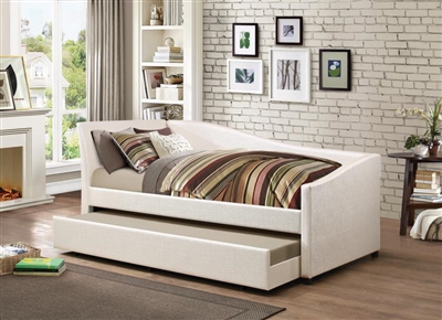 Cramer Trundle Daybed in Ivory Leatherette by Coaster - 300509