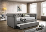 Kepner Trundle Daybed in Grey Fabric by Coaster - 300549