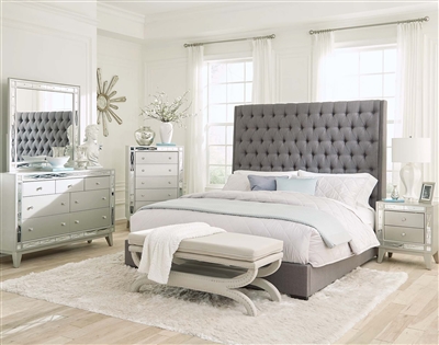 Leighton 6 Piece Bedroom Set in Mercury Metallic Finish by Coaster - 300621