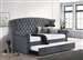 Scarlett Twin Daybed with Trundle in Grey Velvet Fabric by Coaster - 300641