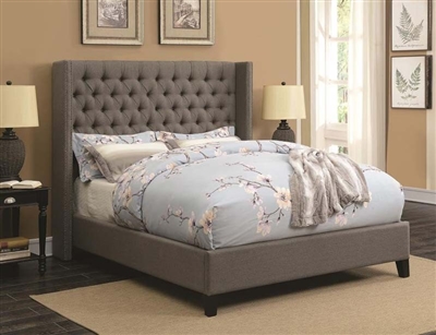 Benicia Grey Fabric Upholstered Bed by Scott Living - 300705Q