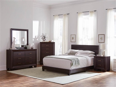 Dorian Platform Bed 6 Piece Bedroom Set in Dark Cocoa Finish by Coaster - 300762
